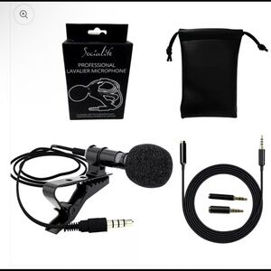 Professional Wired Lavalier Lapel Clip On Microphone for iPhone and Android